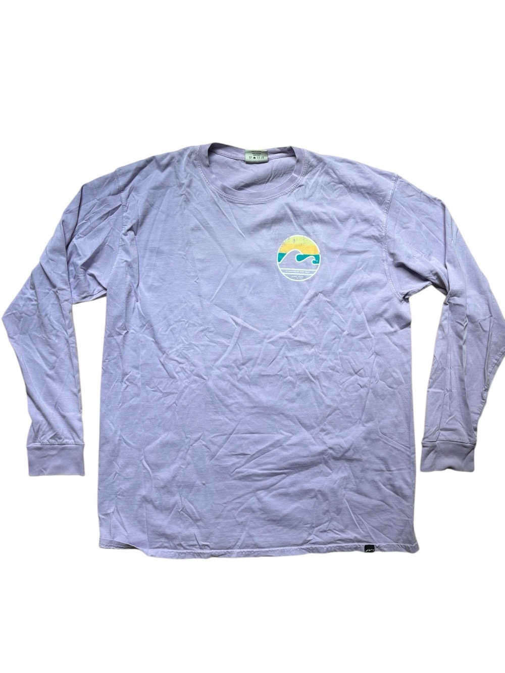 Surf Shop Lavender Long-Sleeve 100% Cotton Graphic Tee XL